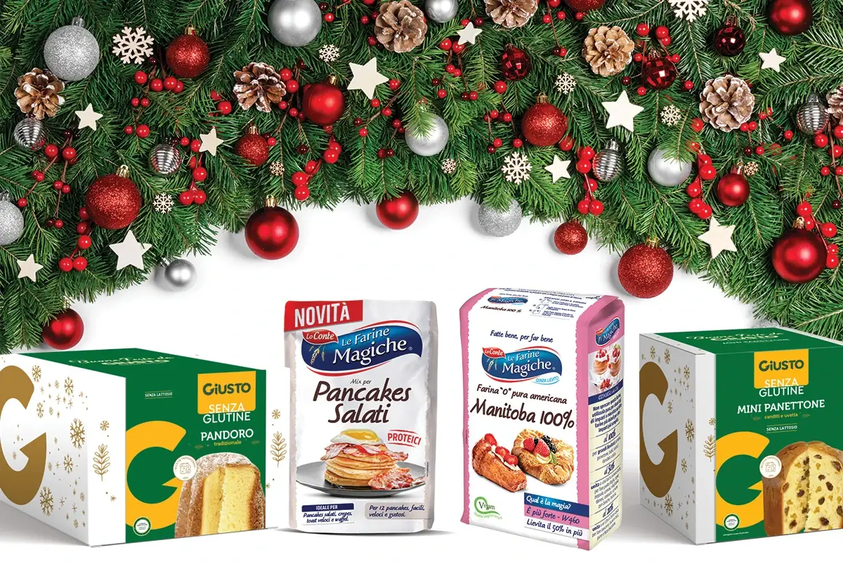 Selezione dalle linee di prodotto Lo Conte -Le Farine Magiche, Decor&igrave;, Molino Vigevano e Giusto Lo Conte, il gusto del Natale in compagnia per un'esplosione di festa
